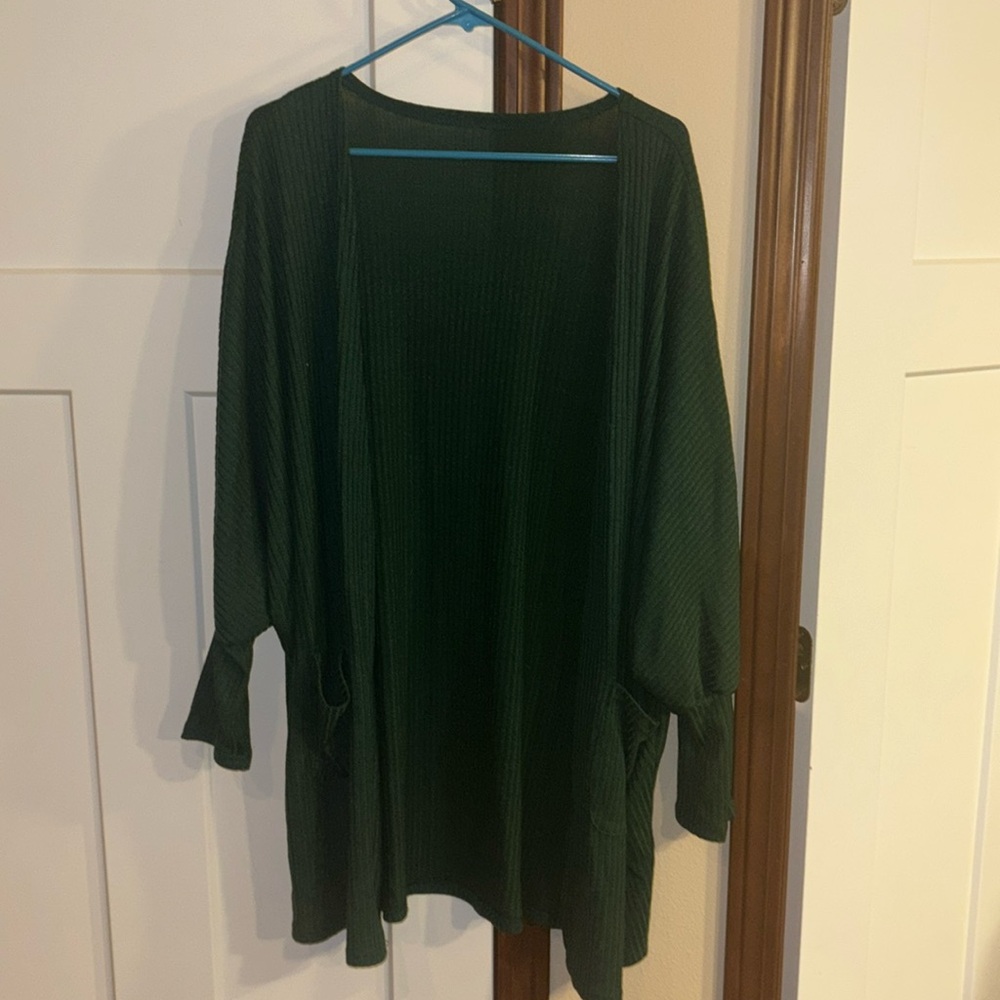 SHEIN Batwing Dark Green Cardigan